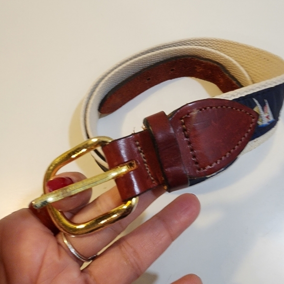 Cape Cod  Belt Canvas and Leather Nautical men's belt size 40 - Picture 5 of 9